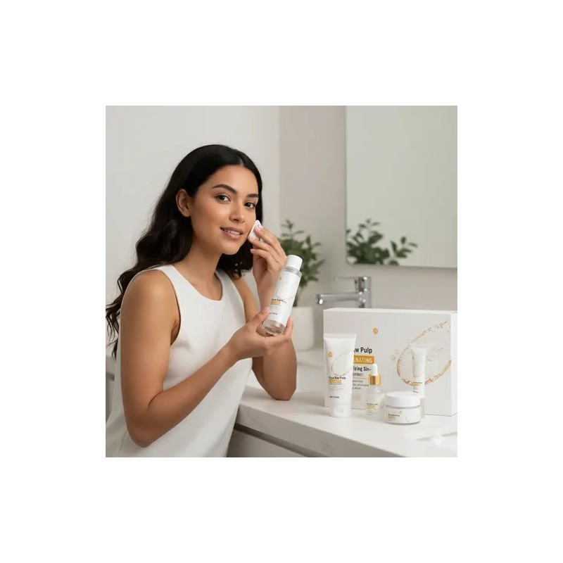 Kit Serum Arroz Bioaqua Acido Hialuronico Reduce Poro Mancha