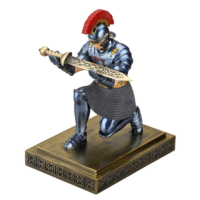CYXStar Roman Praetorian Warrior Knight Pen Holder Desk Ornament Resin