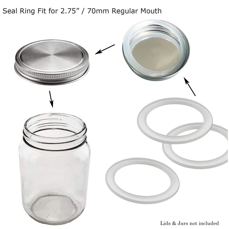 SHEYNIAN 12 Pack Rubber Seals for Glass Jars, Replacement Silicone