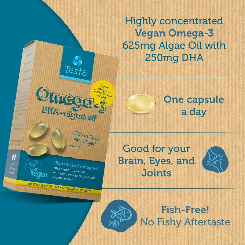Testa Omega 3 Plant-Based Vegan Omega 3 Supplement - 250mg