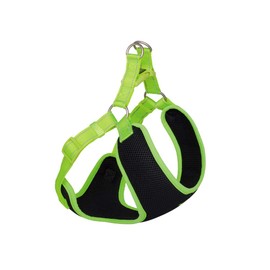Nobby Harness Black Mesh Reflect, Neon Yellow, L: 48-56 cm + 50 cm, W: 15 mm, Pack of 1