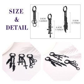 feilok 3 Pairs Cross Leaf Women Earrings Set Earrings for Men Stud Earrings Mens Stainless Steel Earrings Set Jewelry Piercings