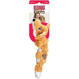 KONG - Scrunch Knots Fox - Internal Knotted Ropes and Minimal Stuffing for Less Mess - For Small/Medium Dogs