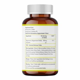 Nutra Life Magnesium Support Supplement, 500mg, 90 Tablets, 3 Month Supply