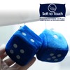 Vaygway Pair White and Blue Fuzzy Mirror Dice for Car