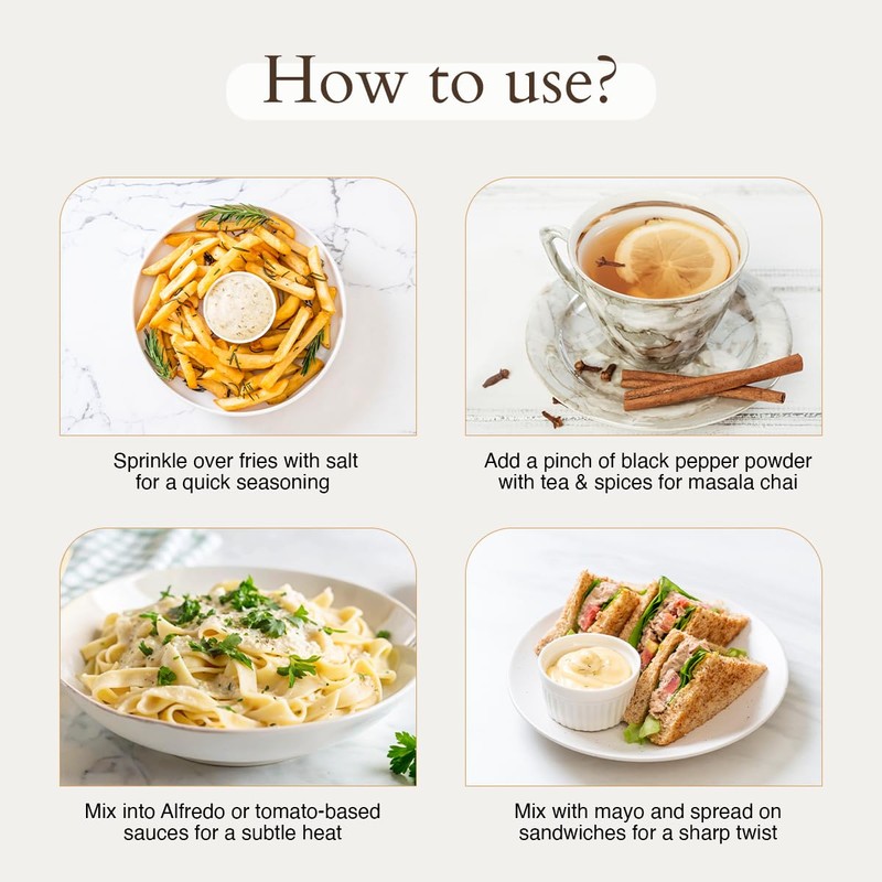 Geo-Fresh Organic Black Pepper Powder – 1.94 oz Glass Jar