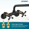gotonovo Wall Mount Kitchen Sink Faucet Double Cross Handle Commercial