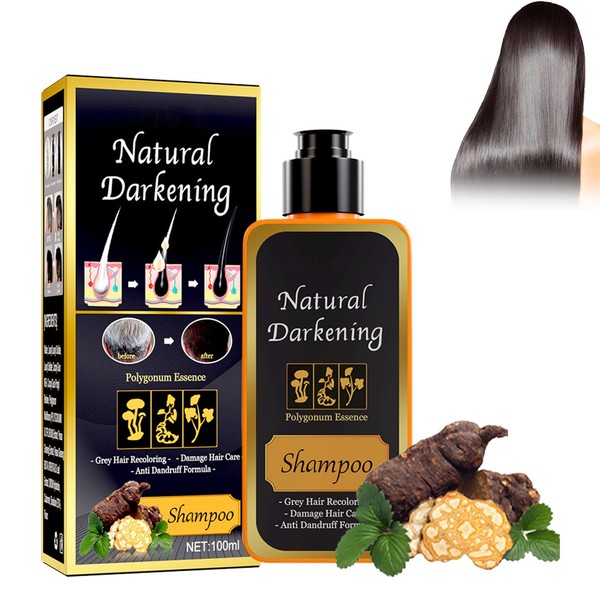 Schwarzes Haar Shampoo, Natürliches Verdunkelungsshampoo, Schwarzes Haarfärbeshampoo Sofort-Haarfarben-Shampoo, Shampoo mit