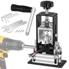 Manual Wire Stripper Machine 0.06"-0.98" Copper Wire Stripper Machine with Adjustable Feed Hole, Drill Powered Cable Wire Peeler Stripping Tool with Hand Crank for Scrap Copper Wire Cable Recycling