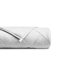 YnM Bamboo Weighted Blanket â 100% Natural Bamboo Viscose Oeko-Tex Certified Material with Premium Glass Beads (Light Grey, 48''x72'' 20lbs), Suit for One Person(~190lb) Use on Twin/Full Bed