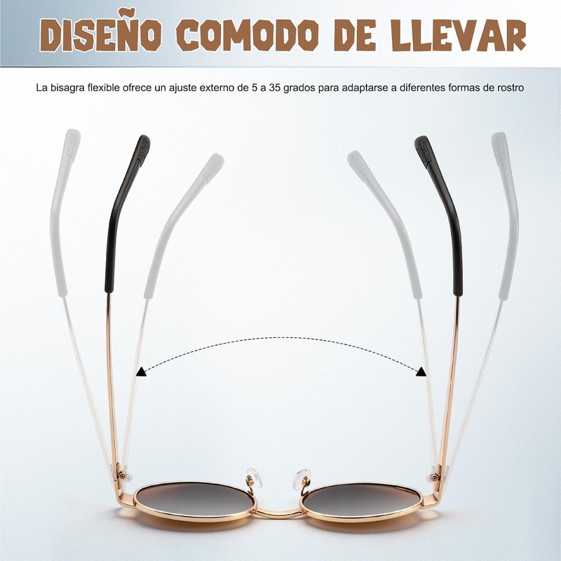 3 Piezas Lentes de Sol Ovalados Retro