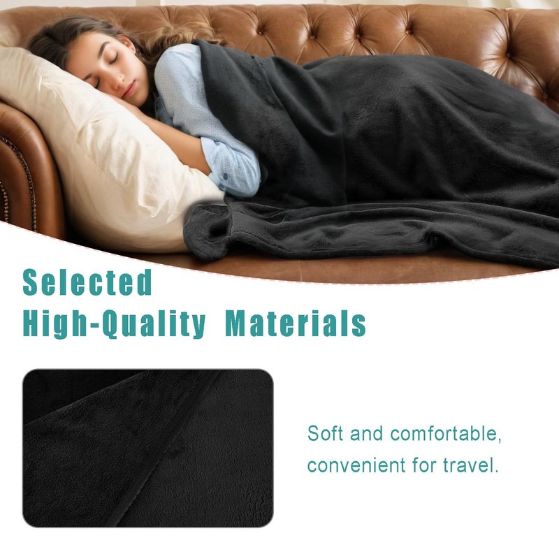 Travel Blanket & Pillow Set - Soft 2-in-1 Airplane Blanket,