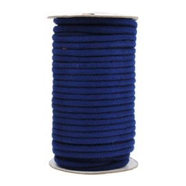 Mandala Crafts Soft Drawstring Replacement Rope Upholstery Crochet Macramé Cotton Welt Trim Piping Cord (Navy Blue, 5mm)