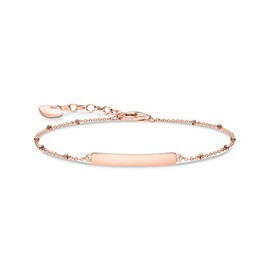 Thomas Sabo A1975-415-40-L19V Women's Bracelet with Dots in 750 Rose Gold Plated 925 Sterling Silver Size 16 cm - 19 cm, Silver, No Gemstone