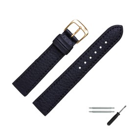 MARBURGER Watch Strap 18 mm Vegan Leather Tool Assembly Set 52018, black/gold, Strap.