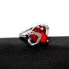 Uloveido White Gold Plated Love Heart Shape Red Cubic Zirconia