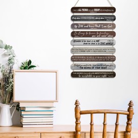 MONALET Christian Inspirational Motivational Wall Art Decor for Bedroom Living Room Church Prayer Room, Scripture Bible Verse Hanging Wood Signs, Religious Rustic Gifts Wooden Plaque, 12x19in