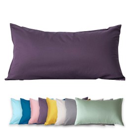 SALAD HOUSE Cushion Cover 40 x 80 cm, 400TC 100% Cotton, Super Soft Pillowcase Pillowcase Duvet Cover Pillowcase (Lavender Aura with Zip)