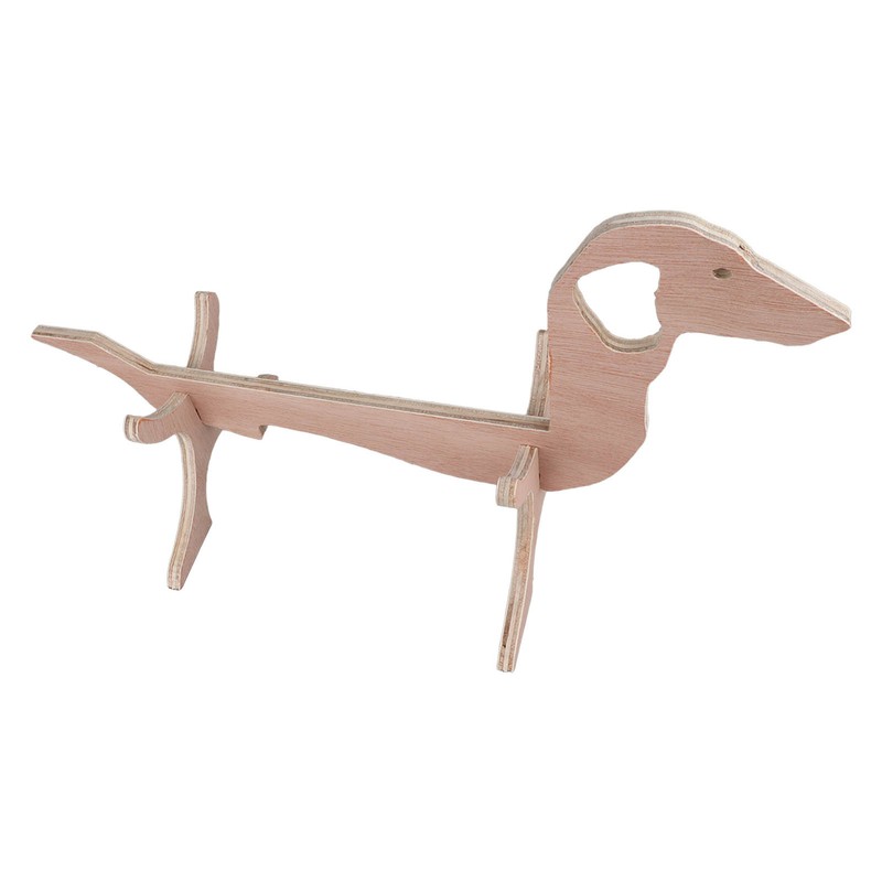 Dachshund Dog Shaped Wine Rack Wooden Wine Bottle Display Stand