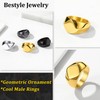 Bestyle 18K Gold Plated Band Ring Square Shape Gold Signet