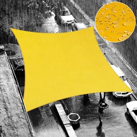 ShadeMart 8' x 15' Yellow Waterproof Shade Sail Rectangle Sun Shade Sail 95% UV Resistant Canopy Awning Shelter Custom Size Sunshade for Backyard Patio Deck Balcony Pergola Garden
