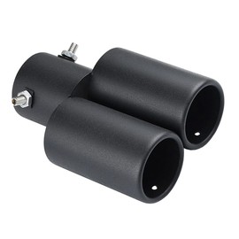 MOCNT Car Exhaust Tailpipe Stainless Steel Exhaust Trim Tailpipe Silencer Exhaust Pipe Universal Exhaust Tip Double Tailpipe Exhaust Tailpipe Straight Black 63 mm