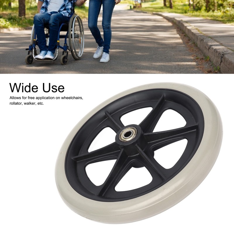Wheelchair Wheel 8in PU Walker Caster Replacement Skidproof with Ball