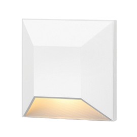 Hinkley Landscape Lighting Nuvi 15222MW Square Low-Voltage LED Deck Sconce - Solid Vinyl Alloy, Dimmable, Mounts Flush on Surface - Matte White