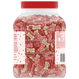 Milk-Bone Mini’s Valentine’s Day Dog Treats Imprinted with Words of Love, 36 Ounce Canister