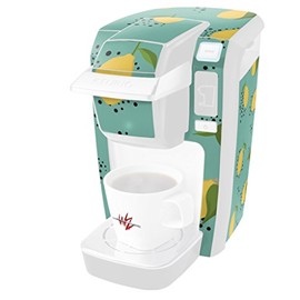 WraptorSkinz Decal Style Vinyl Skin compatible for Keurig K10 / K15 Mini Plus Coffee Makers Lemon Teal (COFFEE MAKER NOT INCLUDED)