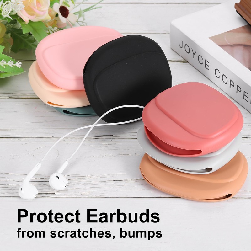 HARFINGTON Earbuds Cases, Wired Earphone Case Holder Organizer, Silicone Ear
