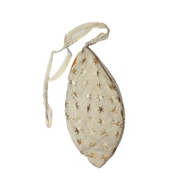 IS4A Gaumukhi Jap Mala Bag (Off-White Star Design) Indian Handicraft Cotton Gomukhi Japa Mala Chanting Bag, Prayer Beads Mala Japa Jholi for Mantra Jap, Japa Meditation & Yoga Jaap Prayer Bag