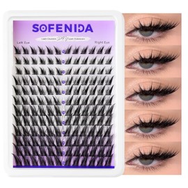 SOFENIDA Pestañas en racimo Fox Eye, extensiones de pestañas en racimo deshilachadas de 10-16 mm, pestañas en racimo con curvatura C, extensiones de pestañas DIY izquierda y derecha, pestañas suaves e