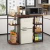 HONXIYUE Mini Fridge Stand with Storage, Bakers Rack, Mini Fridge