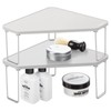 mDesign Plastic/Steel Corner Stackable Rack, Storage Organizer Shelf for Bathroom,