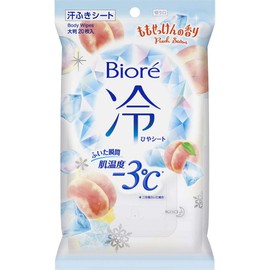 Set of 4 Biore Cold Sheets, Peach Soap Scent, 20 Sheets