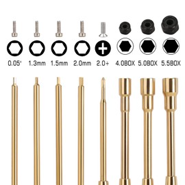 INJORA 8 in 1 RC Hex Screwdriver Nut Driver & Phillips Screwdriver Tool Set, 1/4" Drive Hex Bit Set, RC Car Tools Kit, Allen Wrenches For 1/18 1/24 RC Mini Crawler Car Axial SCX24 AX24 FMS FCX24 TRX4M