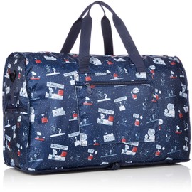 Hapitas Folding Boston Bag, Large Size, Carry-on, Wide Patterns, 15.0 gal (38 L) 13.4 inches (34 cm), PN29. Night and Sleep Navy