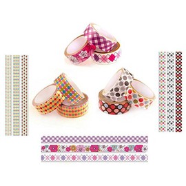 Forever Time 1.5 cm x 2.5 m 3-Piece Style G Washi Tape, Multi-Colour