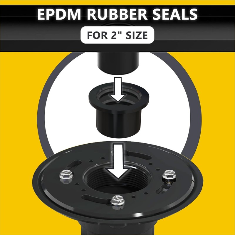 YMSdrain 2 Inch Drain Base Rubber Seal/Rubber Gasket Compatible for