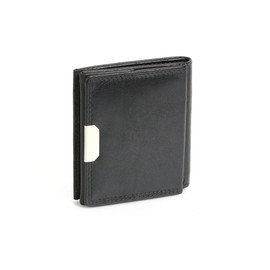 Small Leather Boxed Style wallet with large coin compartment LEAS, Genuine leather, black - ''LEAS Special Edition''