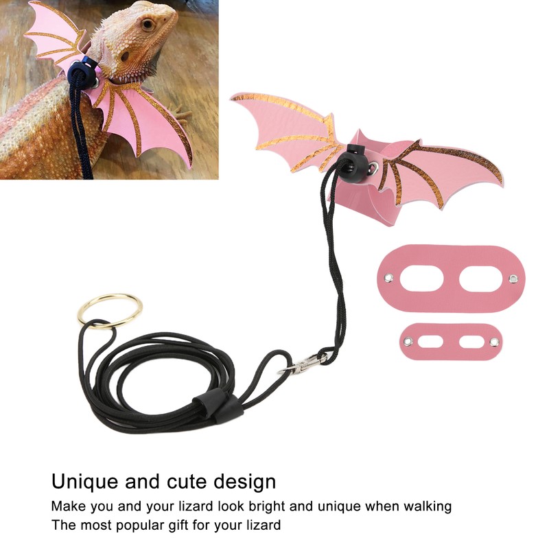 Adjustable Lizard Leash Bearded Dragon Harness Soft for Reptiles Small
