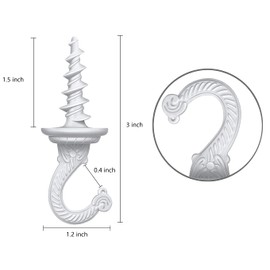 OBSTKUCHEN Swag Ceiling Hooks Wall Hook Heavy Duty Swag Hook Driller Hook Indoor Outdoor for Hanging Plants Chandelier etc. (6, White)