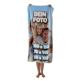 Personalisiertes Badetuch mit eigenem Foto | Weiches Saugfähiges Mikrofaser | Strandtuch mit Bild Namen & Text Bedrucken lasssen | Handtuch mit individuellem Druck als Bequeme Geschenkidee [163]