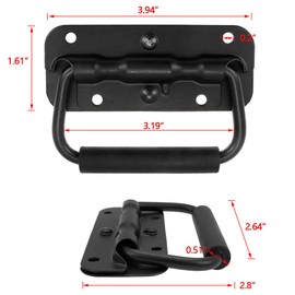 Sscon 3" x 1" Spring Loaded Pull Handles Black Tool Box Handles Trunk Surface Mounted Pull Handles with 13mm Thickness PVC Grip (2 Packs)