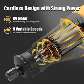 CUBEWAY Cordless Chainsaw Sharpener Kit - Portable 8V Chain Saw Sharpener Tool with 4 Diamond Wheels & Angle Attachment, Variable Speeds, Safety Lock, Hang Ring - Ideal for All Chainsaw Chains