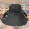 Solar Fan Wide Brim Hat for Outdoor Cooling – USB