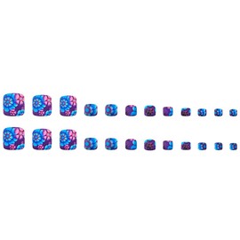 Flower Press on Toe Nails Spring Fake Toenails with White Blue Flowers Designs Flowers False Toe Nails Purple Glue on Toenails Summer Stick on Toe Nails Cute Acrylic Toenails Artificial Toenails