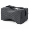 Memory Foam Knee Pillow for Side Sleepers with Dual-Sided Elastic