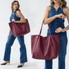 HOXIS Oversize Pu Leather Tote Women Weekender Bag Shopper Handbag